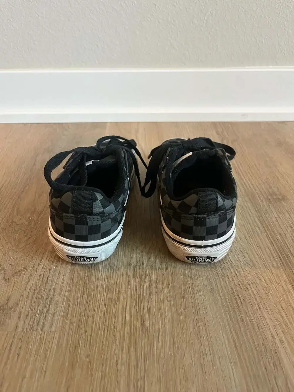 Vans, Toddler Boys Checkerboard Low Top Skate Sneakers, Black/Grey, Retro, 11C